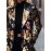 Plus Size, Women's & Burgundy Floral Blazer Jacket - Mid-Length Lapel Coat with Notch Collar, -Tone Pocket, Machine-Washable Winter Outerwear for, Weddings & Parties - Elegant Brown/Beige Trench Coat