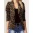 Plus Size - Women'S Leopard Print Blazer Jacket - Lightweight Tailored Fit Professional & Casual Coat, Structured Lapels & Smooth Texture, Spring/Autumn Commuting Suit Coat for Work, Semi-Formal Events & Casual Attire, Versatile Outerwear (No-Stretc