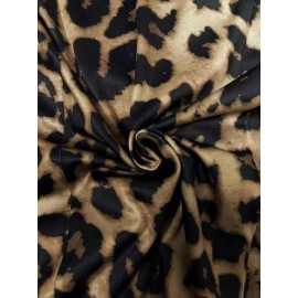 Plus Size - Women'S Leopard Print Blazer Jacket - Lightweight Tailored Fit Professional & Casual Coat, Structured Lapels & Smooth Texture, Spring/Autumn Commuting Suit Coat for Work, Semi-Formal Events & Casual Attire, Versatile Outerwear (No-Stretc