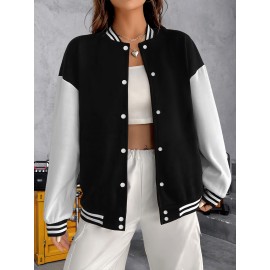 Women's Wizard of Oz Ruby Slippers & Dorothy's Back Print Jacket - Plus Size Friendly Black & White Two-Tone Sleeves, Red Glitter Iconic Slippers Design, Casual Winter Outerwear for Halloween Costumes, Parties & Casual Attire -