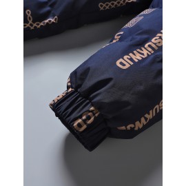 Women's Fashion Outdoor Softshell Jacket With Unique Letter Pattern, High Collar, Autumn/Winter Sports Style