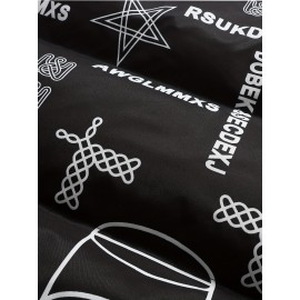 Women's Fashion Outdoor Softshell Jacket With Unique Letter Pattern, High Collar, Autumn/Winter Sports Style