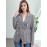 Elegant Plus Size Double-Breasted Blazer - Chic Plaid, Long Sleeve Suit Jacket for Women, Machine Washable