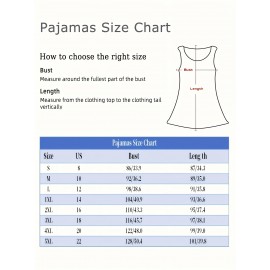 Women's Plus Size Sleeveless Pajama Dress - Cute Animal Sleepwear & Lounge, Loose Fit Shorts, Machine Washable All-Season Nightgown for Women (No Formality Needed), Comfortable Pajamas, Playful Squirrel Print, Durable Loungewear