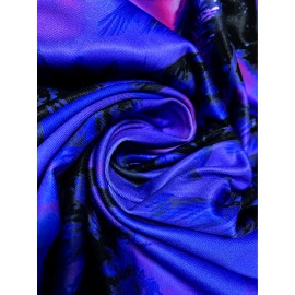 Women'S Tropical Print Sleeveless Beach Dress- Vibrant Pink with Black Palm Tree Design, Round Neck Machine-Washable Lightweight Summer Vacation Dress for Poolside& Casual Outings