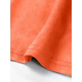 Plus Size Women's Oversized H-Line Dress - Short Sleeve A-Line Knee-Length Black & White Print Dress with 